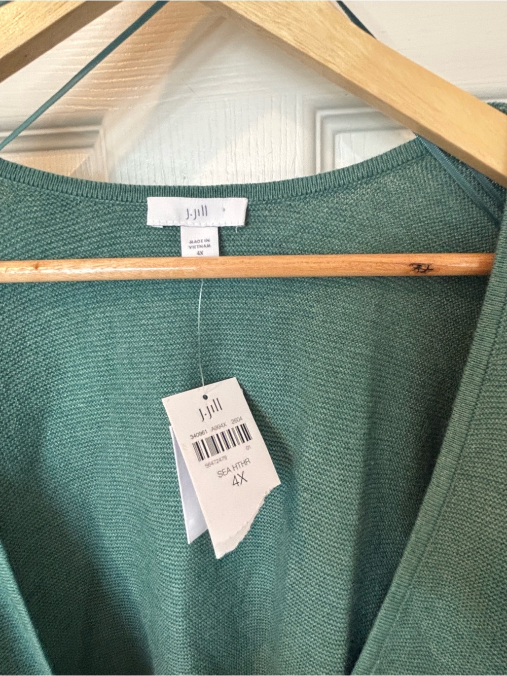 J. Jill Open-Front Cardigan in Teal Green - Picture 4 of 11